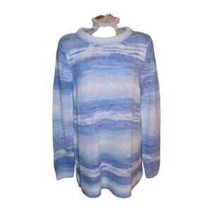GAP Forever Cozy Crew Sweater Ombre Blue Size L‎ NWT